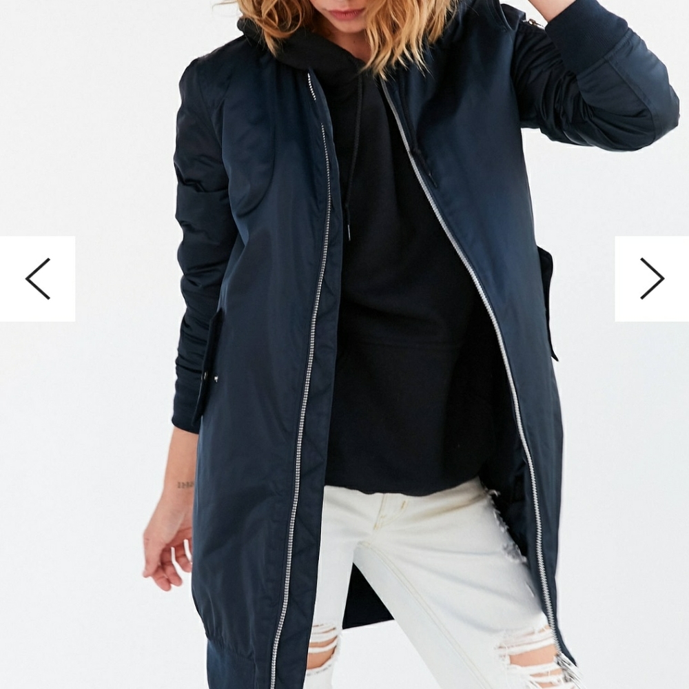 Long bomber style coat